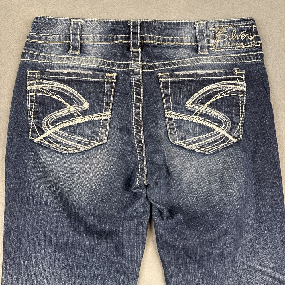 Silver Jeans Co. Suki 17 womens 30/32 Mid Rise Bootcut Dark Wash whiskering